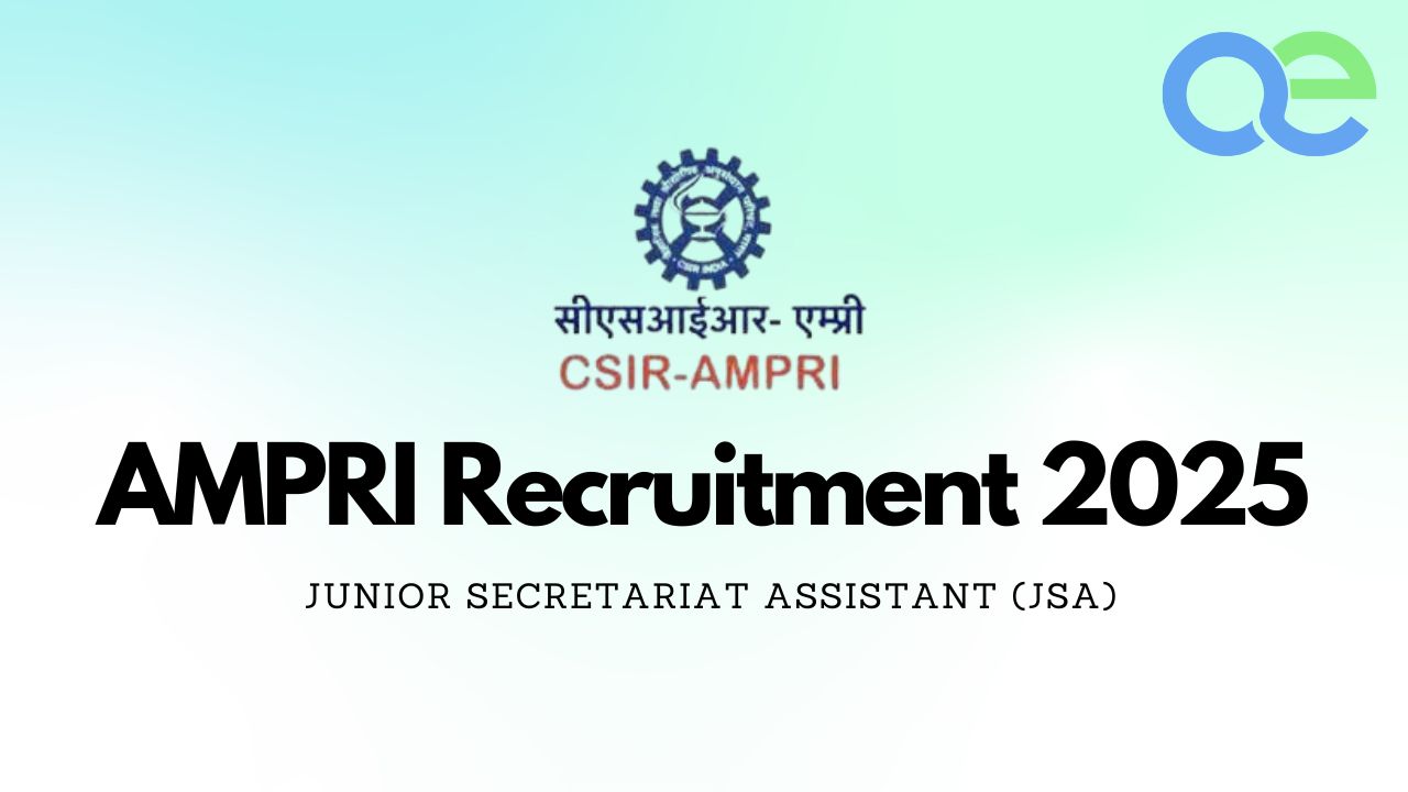 AMPRI Recruitment 2025 - Junior Secretariat Assistant (JSA) Apply now 1 AMPRI Recruitment 2025