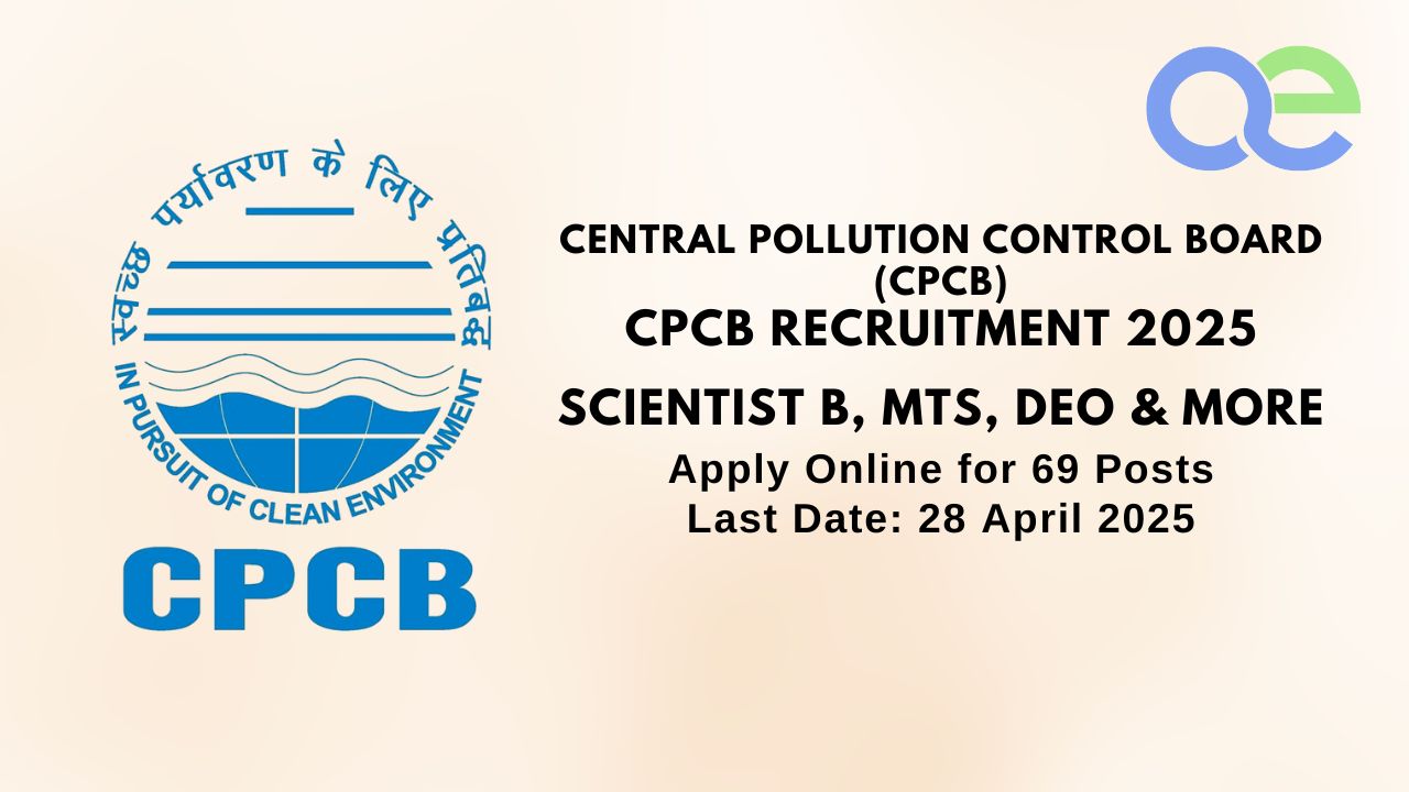 CPCB Recruitment 2025 CPCB Apply Online 2025 CPCB Scientist B Vacancy