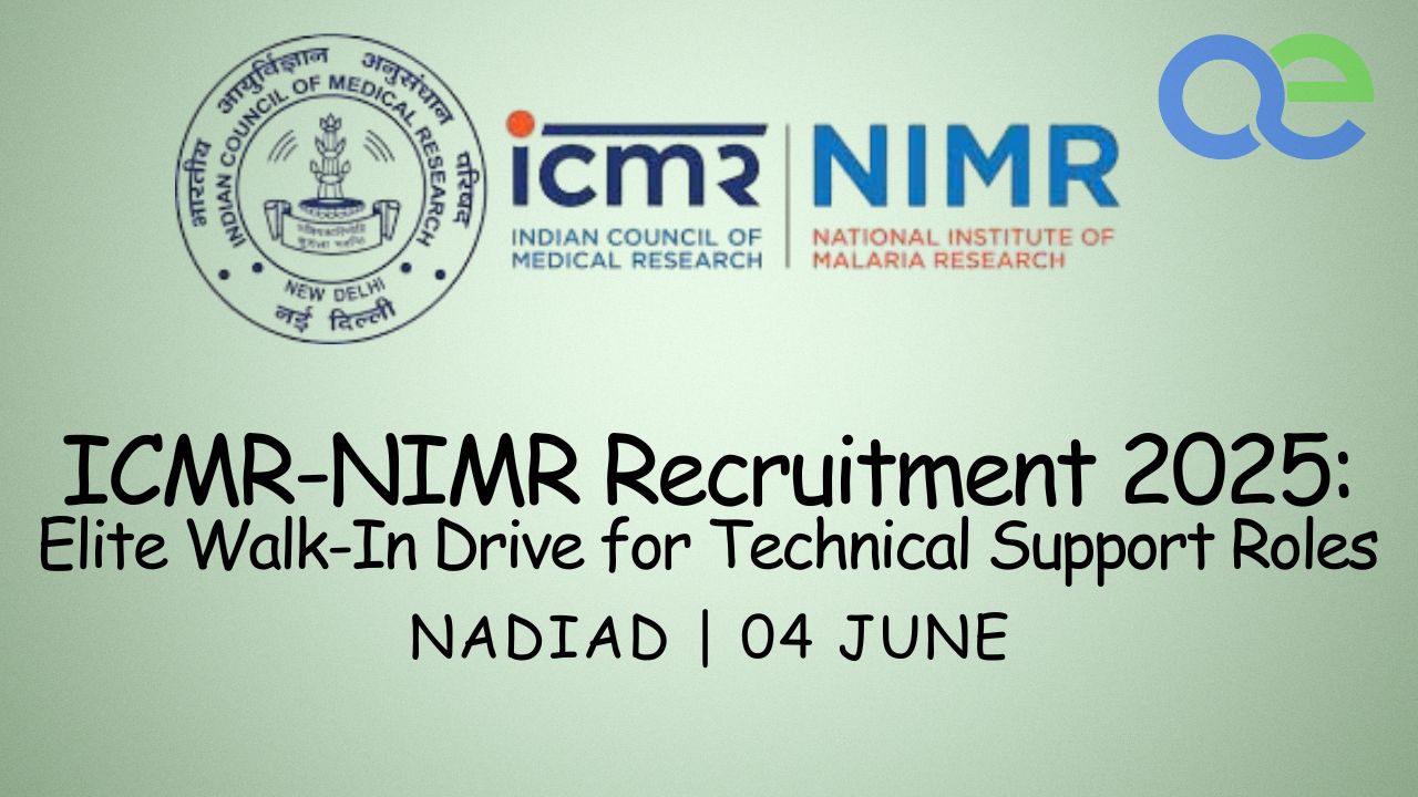ICMR-NIMR Recruitment 2025: Elite Walk-In Drive for Technical Support Roles | Nadiad | 04 June 1 ICMR-NIMR Recruitment 2025 Elite Walk-In Drive for Technical Support Roles Nadiad 04 June