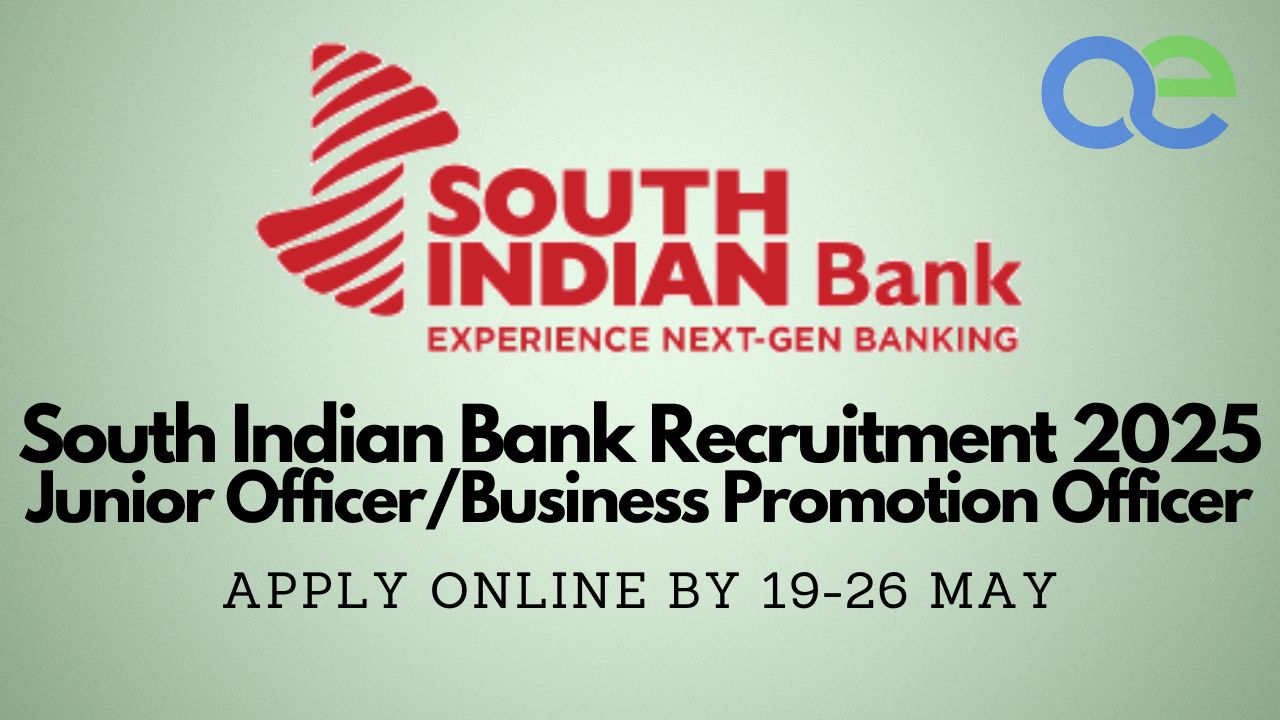 South Indian Bank Recruitment 2025: Junior Officer / Business Promotion Officer - Apply Online Now 1 South Indian Bank Recruitment 2025 Junior Officer Business Promotion Officer - Apply Online Now