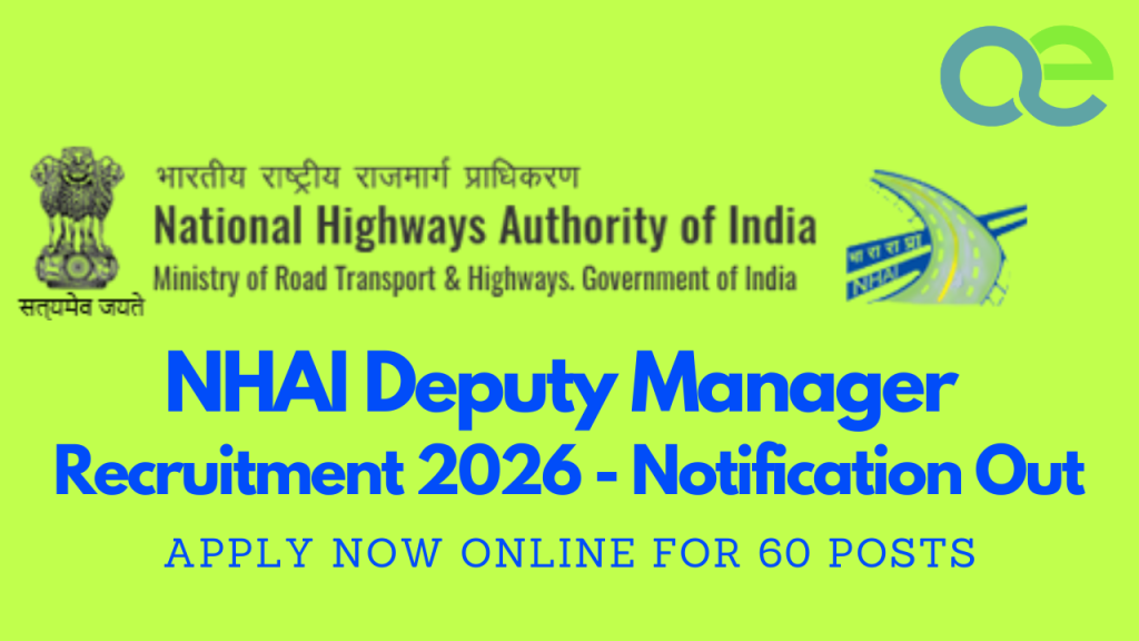 NHAI Deputy Manager Recruitment 2026 Notification Out – Apply Now Online for 60 Posts
