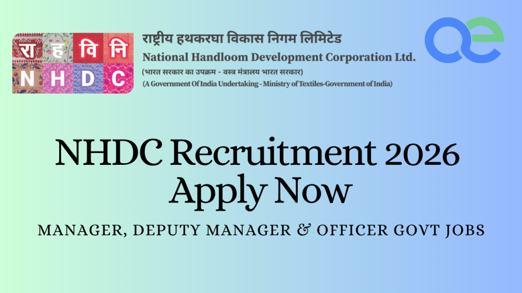 NHDC Recruitment 2026 – Apply Now Manager, Deputy Manager & Officer Govt Jobs