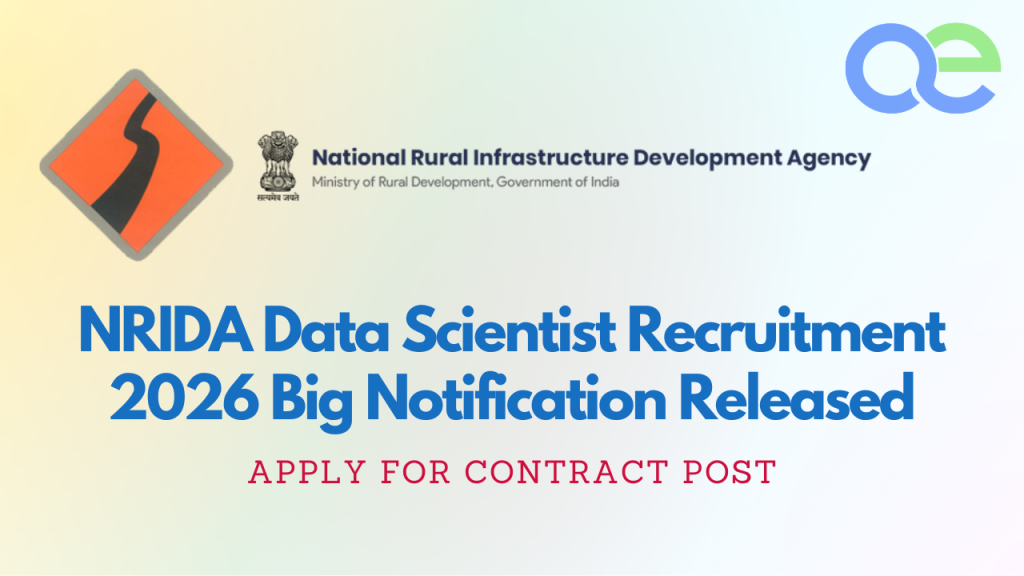 NRIDA Data Scientist Recruitment 2026 Big Notification Released – Apply for Contract Post