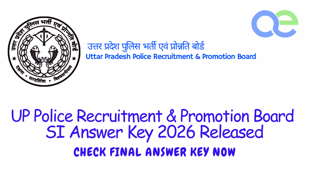 UP Police Recruitment & Promotion Board SI Answer Key 2026 Released – Check Final Answer Key Now